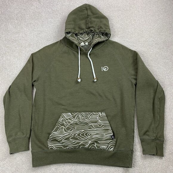 10 Tree Sweatshirt Mens Small Hoodie Outdoor Classic Relaxed Casual Pullover - Picture 2 of 16